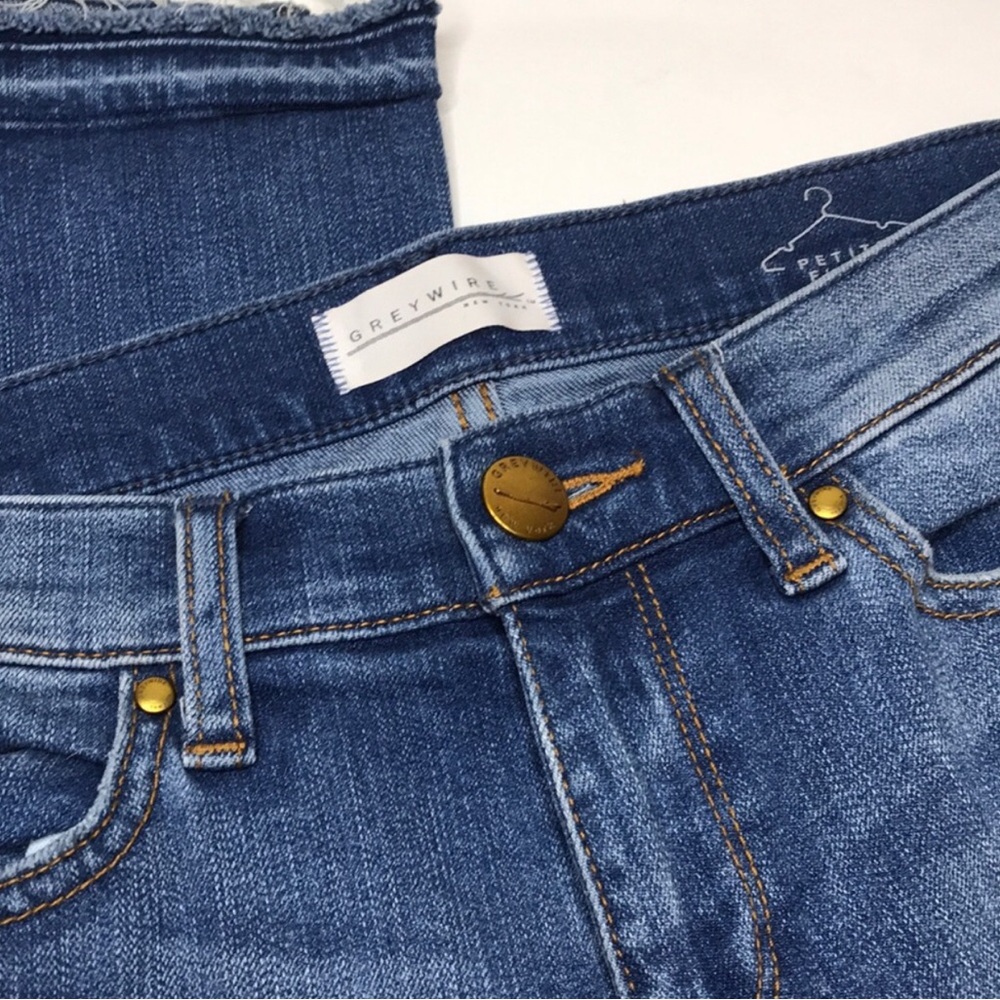 Greywire NY Frayed Hem Wide-Leg Women's Blue Flare Jeans